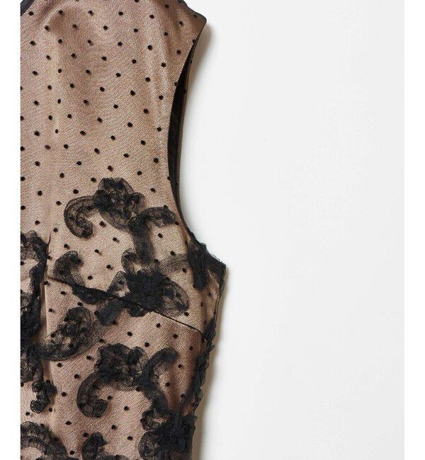 LOULOU WILLOUGHBY「【LOULOU WILLOUGHBY】ドットフラワーシシュウノースリワンピース」|ワンピース|