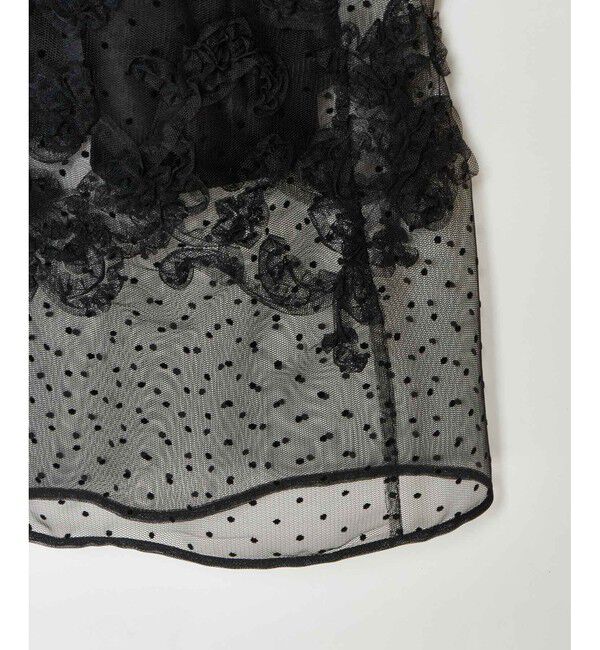 LOULOU WILLOUGHBY「【LOULOU WILLOUGHBY】ドットフラワーシシュウノースリワンピース」|ワンピース|