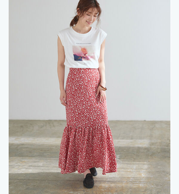 titivate「花柄マーメイドスカート」|スカート|