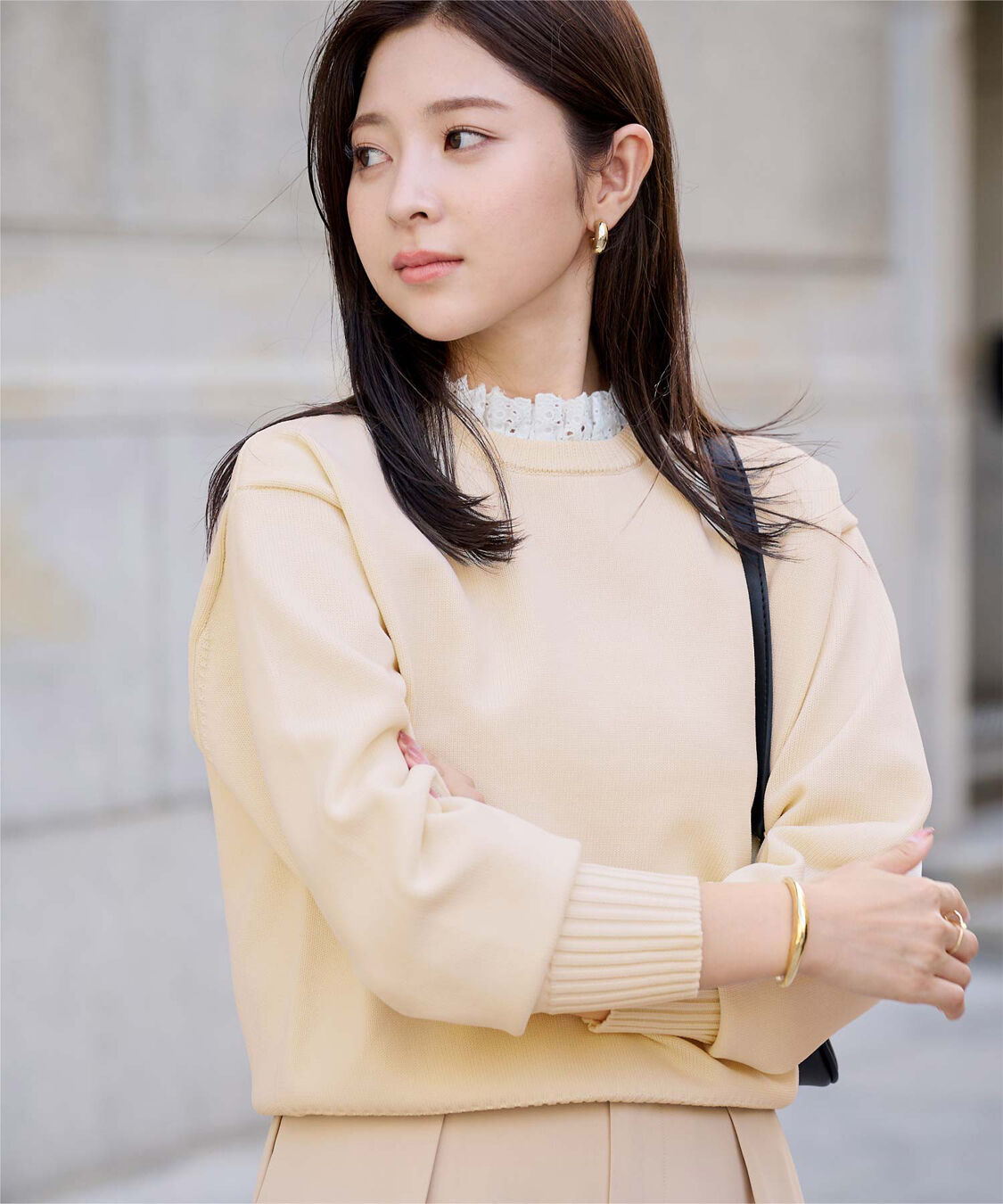 ur's「襟付きニットプルオーバー」|ニット・セーター|アイボリー2