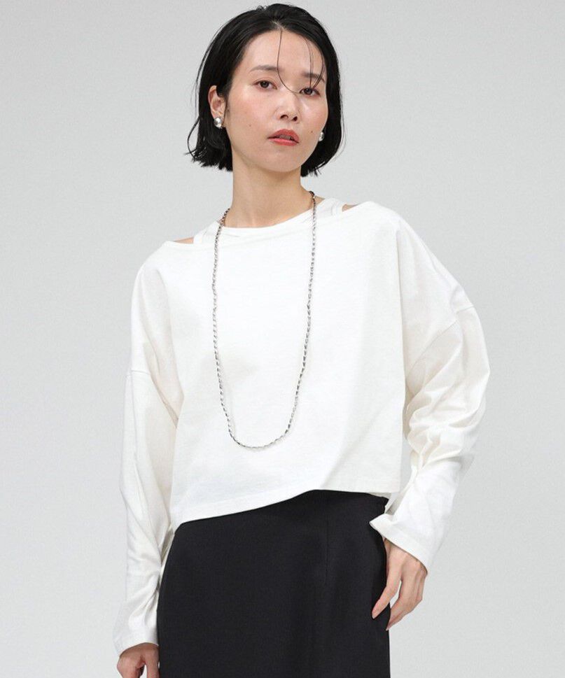 BABYLONE「ﾜｲﾄﾞｼｮｰﾄT/ﾀﾝｸｾｯﾄ」|Tシャツ・カットソー|ﾎﾜｲﾄ