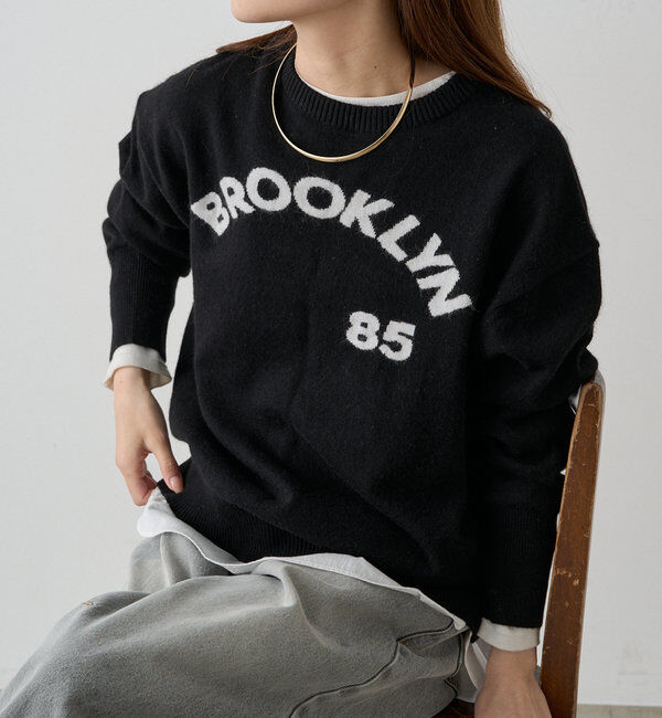  「インターシャロゴニットプルオーバー」|ニット・セーター|