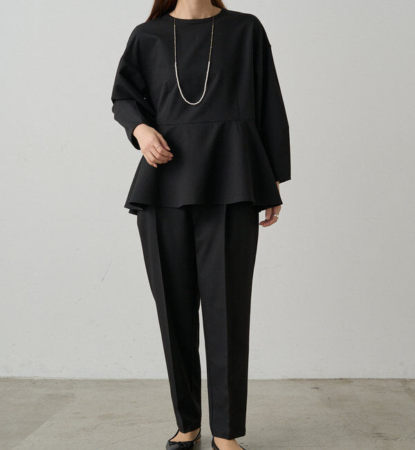  「【Du noir】バックリボンペプラムブラウス+スラックスパンツセット」|その他|