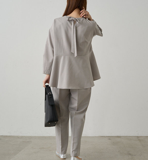  「【Du noir】バックリボンペプラムブラウス+スラックスパンツセット」|その他|