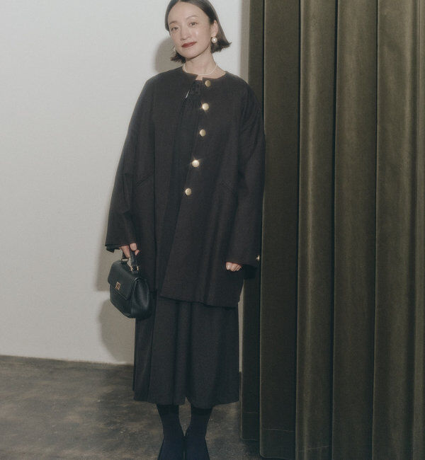  「ノーカラーコクーンシルエットコート」|その他|