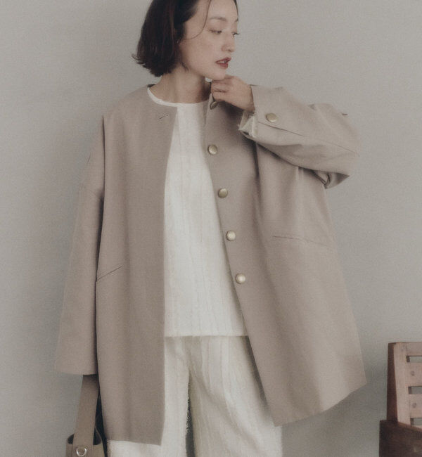  「ノーカラーコクーンシルエットコート」|その他|
