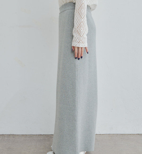  「【Du noir】ミラノリブニットナロースカート」|スカート|