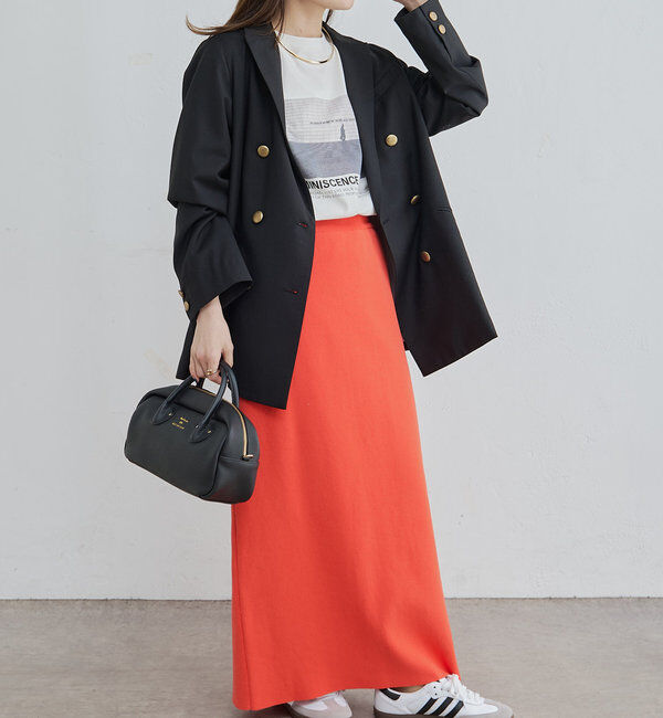  「【Du noir】ミラノリブニットナロースカート」|スカート|