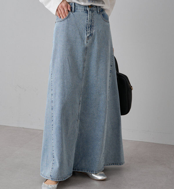  「綿レーヨンデニムスカート」|スカート|