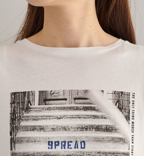  「コットンガーゼフォトプリントカットソー」|Tシャツ・カットソー|