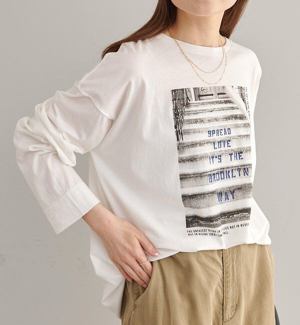  「コットンガーゼフォトプリントカットソー」|Tシャツ・カットソー|