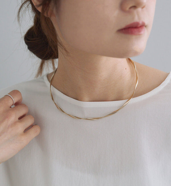  「ツイストメタルチョーカー」|ネックレス|ゴールド