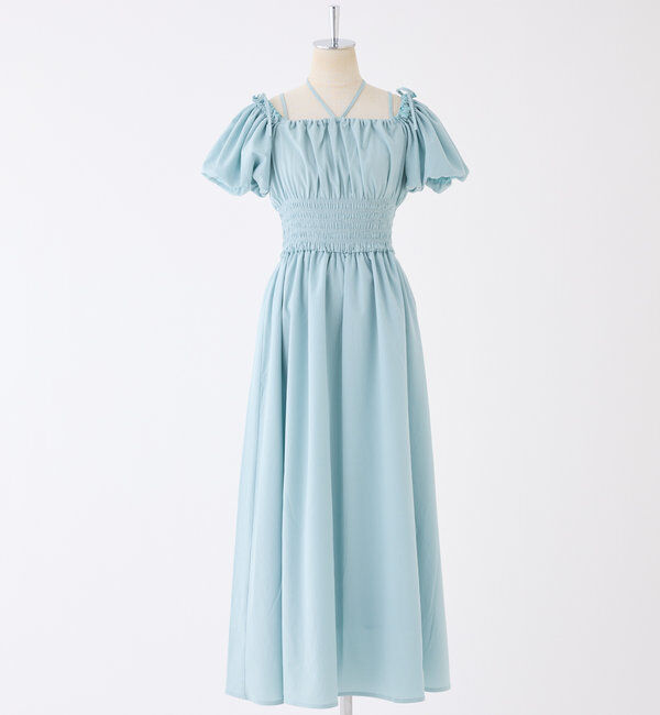  「【全骨格細見え】半袖シャーリングワンピ」|ワンピース|