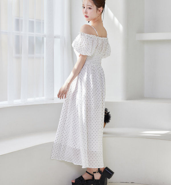  「【全骨格細見え】半袖シャーリングワンピ」|ワンピース|