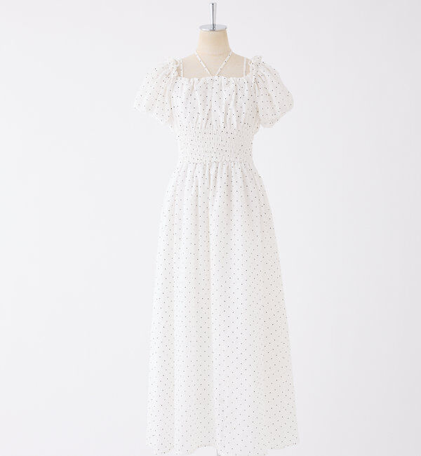  「【全骨格細見え】半袖シャーリングワンピ」|ワンピース|