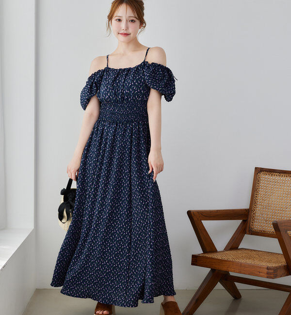  「【全骨格細見え】半袖シャーリングワンピ」|ワンピース|