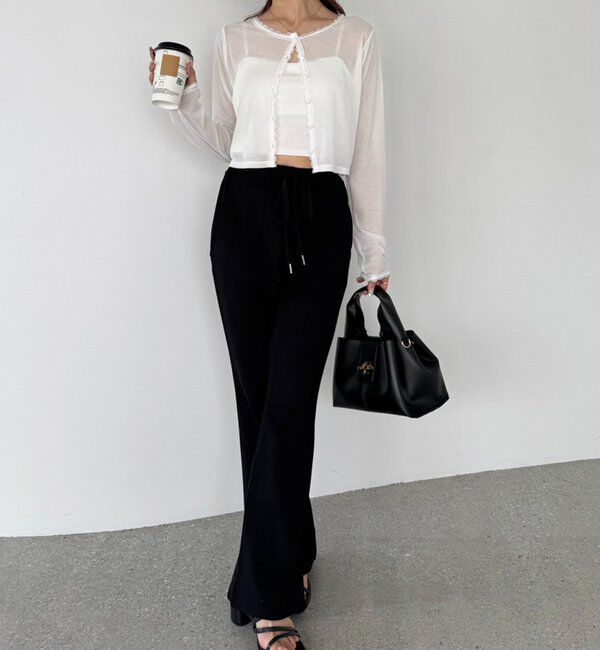  「レース付きカットカーディガン」|プルオーバー|