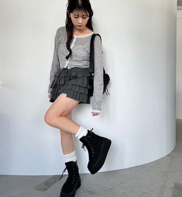  「レース付きカットカーディガン」|プルオーバー|