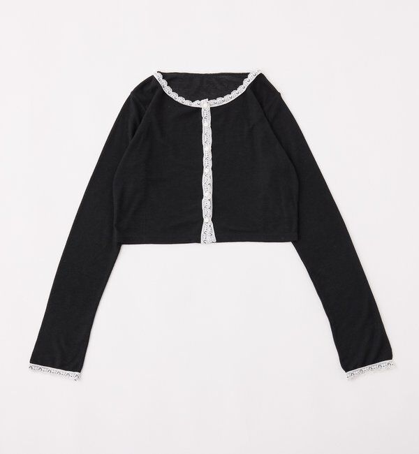  「レース付きカットカーディガン」|プルオーバー|