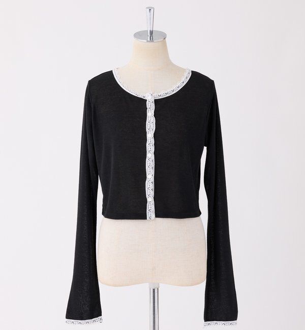  「レース付きカットカーディガン」|プルオーバー|
