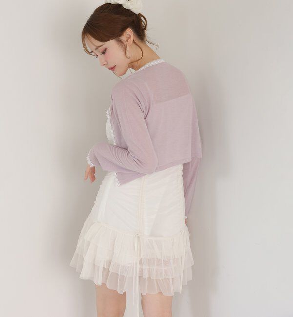  「レース付きカットカーディガン」|プルオーバー|