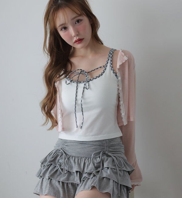  「レース付きカットカーディガン」|プルオーバー|