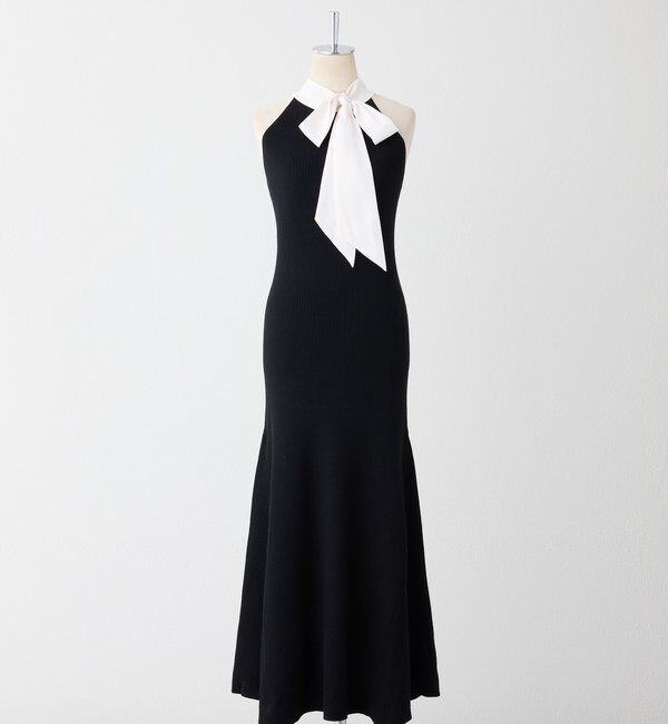  「【Mode Ribbon Collection】ボウタイアメスリニットワンピ」|ワンピース|