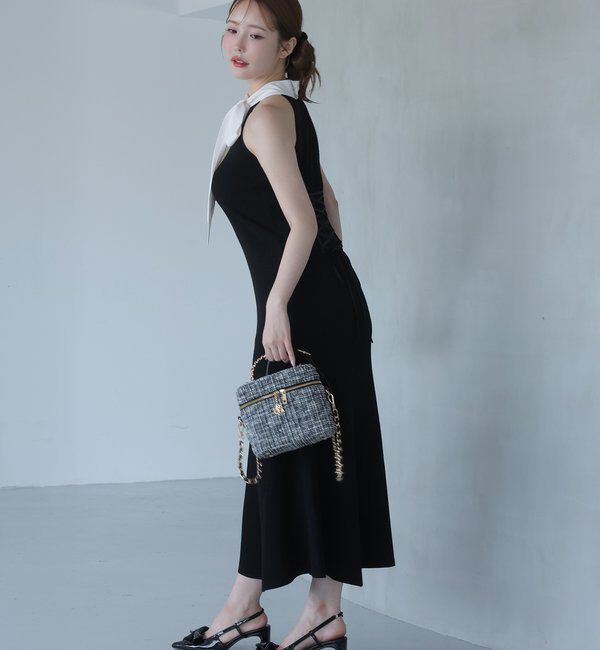  「【Mode Ribbon Collection】ボウタイアメスリニットワンピ」|ワンピース|