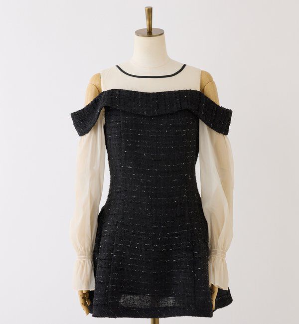  「【Occasion Collection】袖取り外し可能ミニワンピース」|ワンピース|