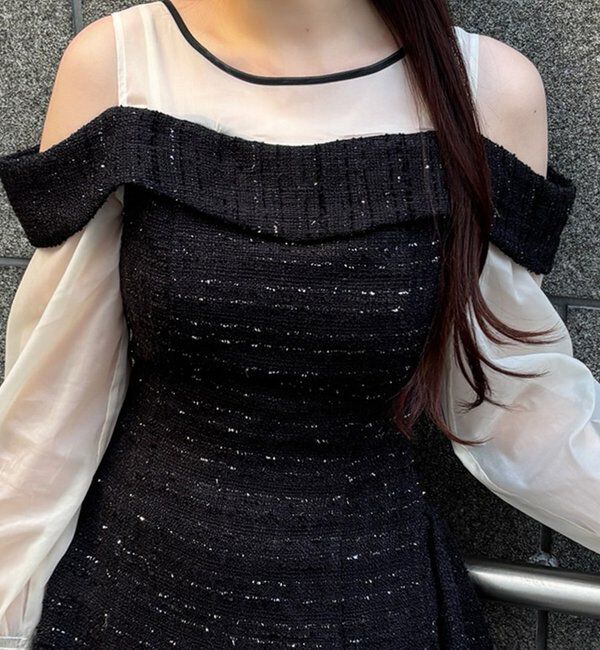  「【Occasion Collection】袖取り外し可能ミニワンピース」|ワンピース|