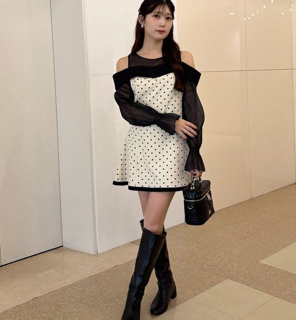  「【Occasion Collection】袖取り外し可能ミニワンピース」|ワンピース|