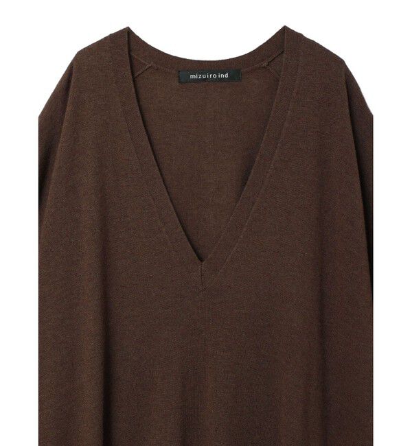 mizuiro ind「mizuiro ind Vネックフレンチスリーブロングベスト」|ベスト・ジレ|