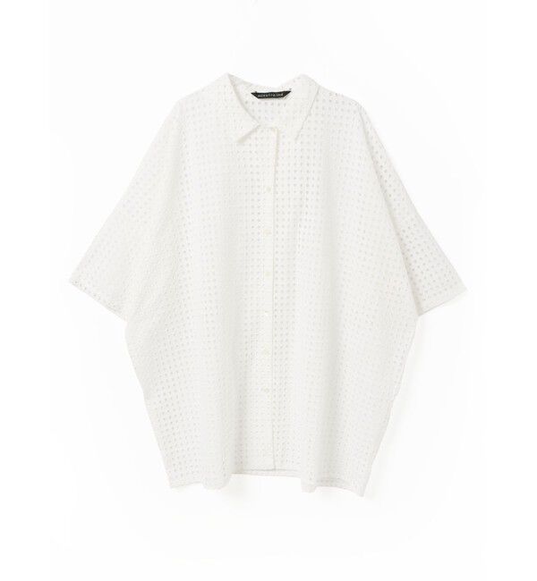 mizuiro ind「mizuiro ind レースワイドシャツチュニック」|シャツ・ブラウス|