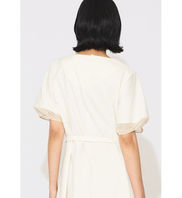 MIDIUMISOLID「MIDIUMISOLID for Ladies ベルト付きシアーコンビワンピース」|ワンピース|