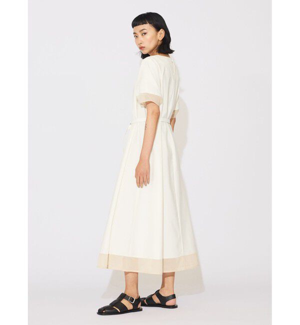 MIDIUMISOLID「MIDIUMISOLID for Ladies ベルト付きシアーコンビワンピース」|ワンピース|