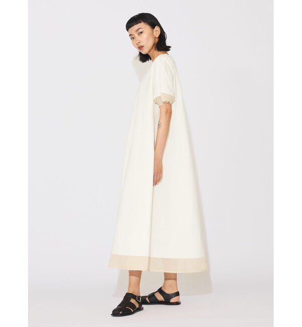 MIDIUMISOLID「MIDIUMISOLID for Ladies ベルト付きシアーコンビワンピース」|ワンピース|