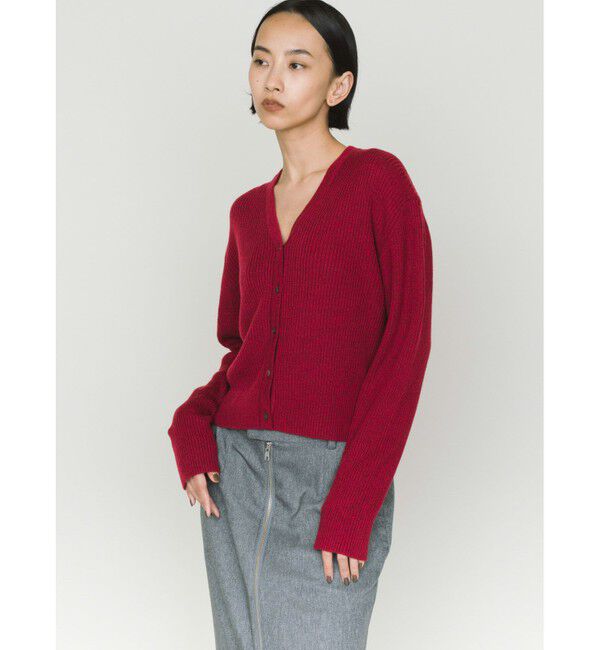 MIDIUMISOLID「MIDIUMISOLID for Ladies Vネックリブカーディガン」|ニット・セーター|