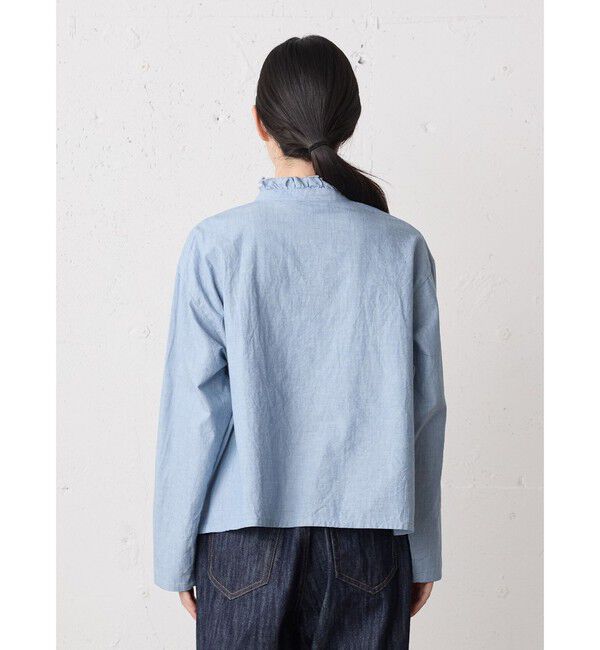 MidiUmi「MidiUmi ダンガリーズラッフルシャツ」|シャツ・ブラウス|