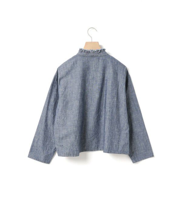 MidiUmi「MidiUmi ダンガリーズラッフルシャツ」|シャツ・ブラウス|