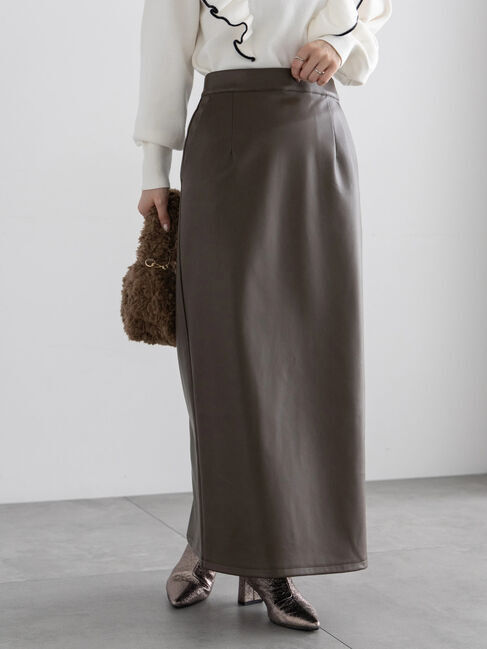 Te chichi「エコレザーロングナロースカート」|スカート|
