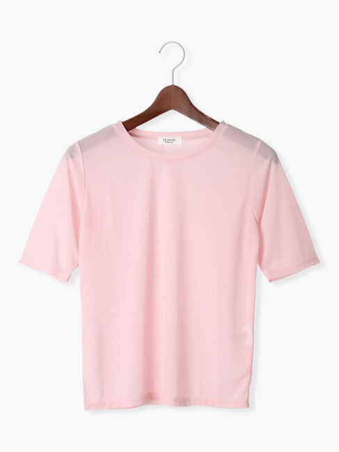 Te chichi TERRASSE「シアーハーフスリーブトップス」|その他|ピンク