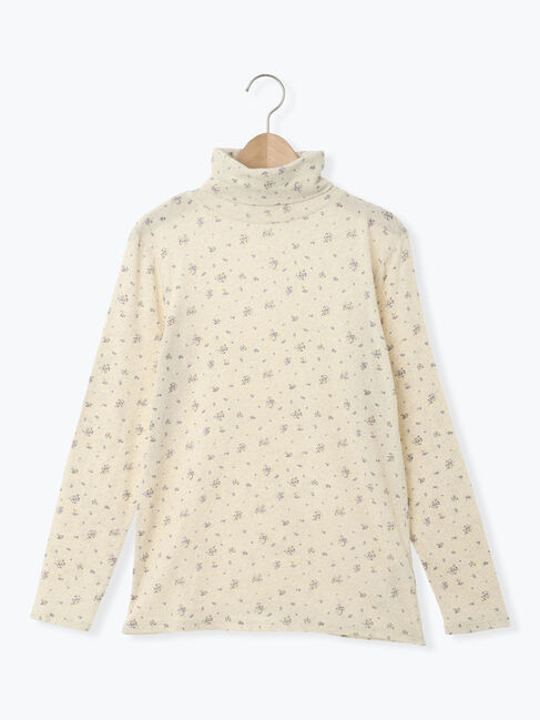 Samansa Mos2「【吸湿発熱】ベア天花柄タートルネックインナー」|Tシャツ・カットソー|パープル