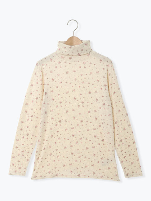 Samansa Mos2「【吸湿発熱】ベア天花柄タートルネックインナー」|Tシャツ・カットソー|ピンク