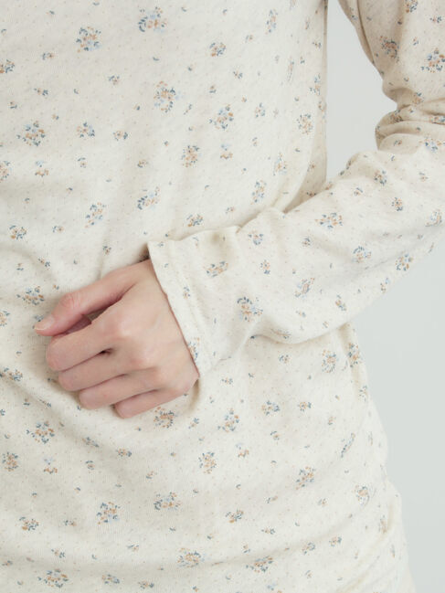 Samansa Mos2「【吸湿発熱】ベア天花柄タートルネックインナー」|Tシャツ・カットソー|