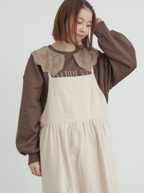 Samansa Mos2「裏毛3Dレース襟付きスウェット」|Tシャツ・カットソー|