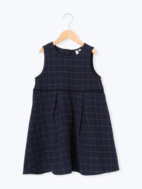 Samansa Mos2 Lagom「ウィンドウペンチェックジャンパースカート」|スカート|ネイビー