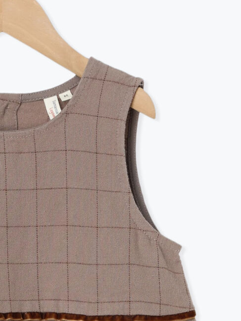 Samansa Mos2 Lagom「ウィンドウペンチェックジャンパースカート」|スカート|