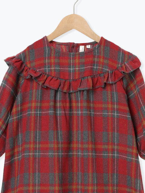  「チェックフリルワンピース」|ワンピース|