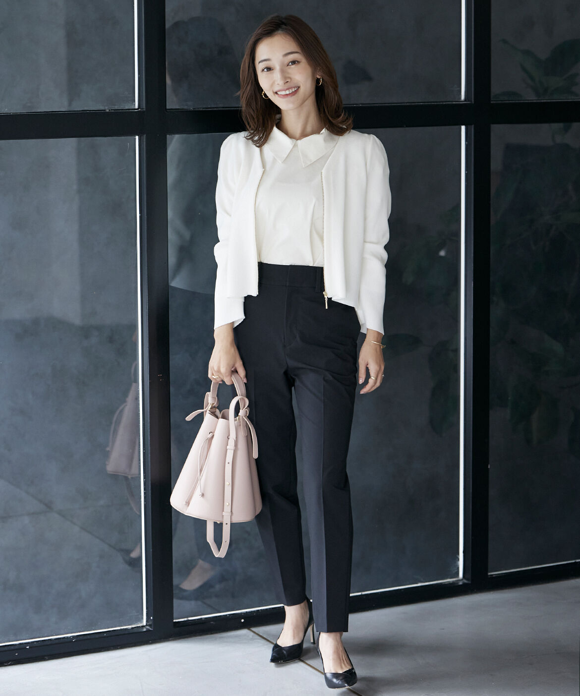 Maglie le cassetto「《M Maglie le cassetto&times;吉田理紗》2WAY衿のパワショル&ldquo;華&rdquo;ブラウス」|シャツ・ブラウス|