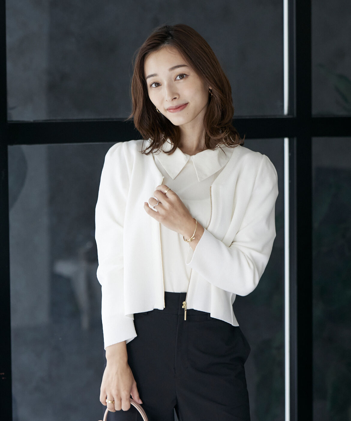 Maglie le cassetto「《M Maglie le cassetto&times;吉田理紗》2WAY衿のパワショル&ldquo;華&rdquo;ブラウス」|シャツ・ブラウス|